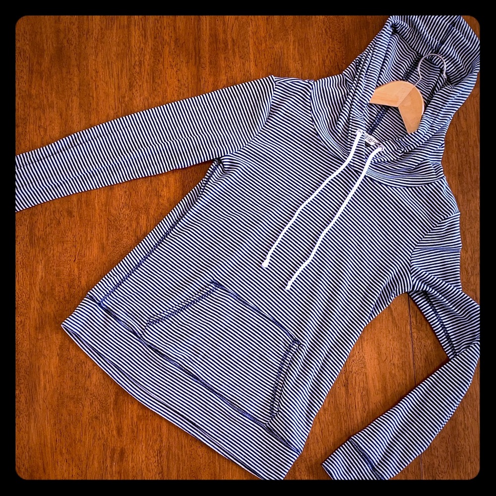 Navy & White 🔹🤍🔹 Pinstriped Hoodie